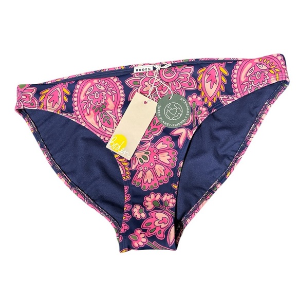 Boden Glorious British Style Navy pink paisley classic full coverage bottom 10 - Picture 1 of 7